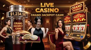 Casino scene with jackpot and players